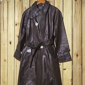 Tex By Maxazria Leather Trench Jacket